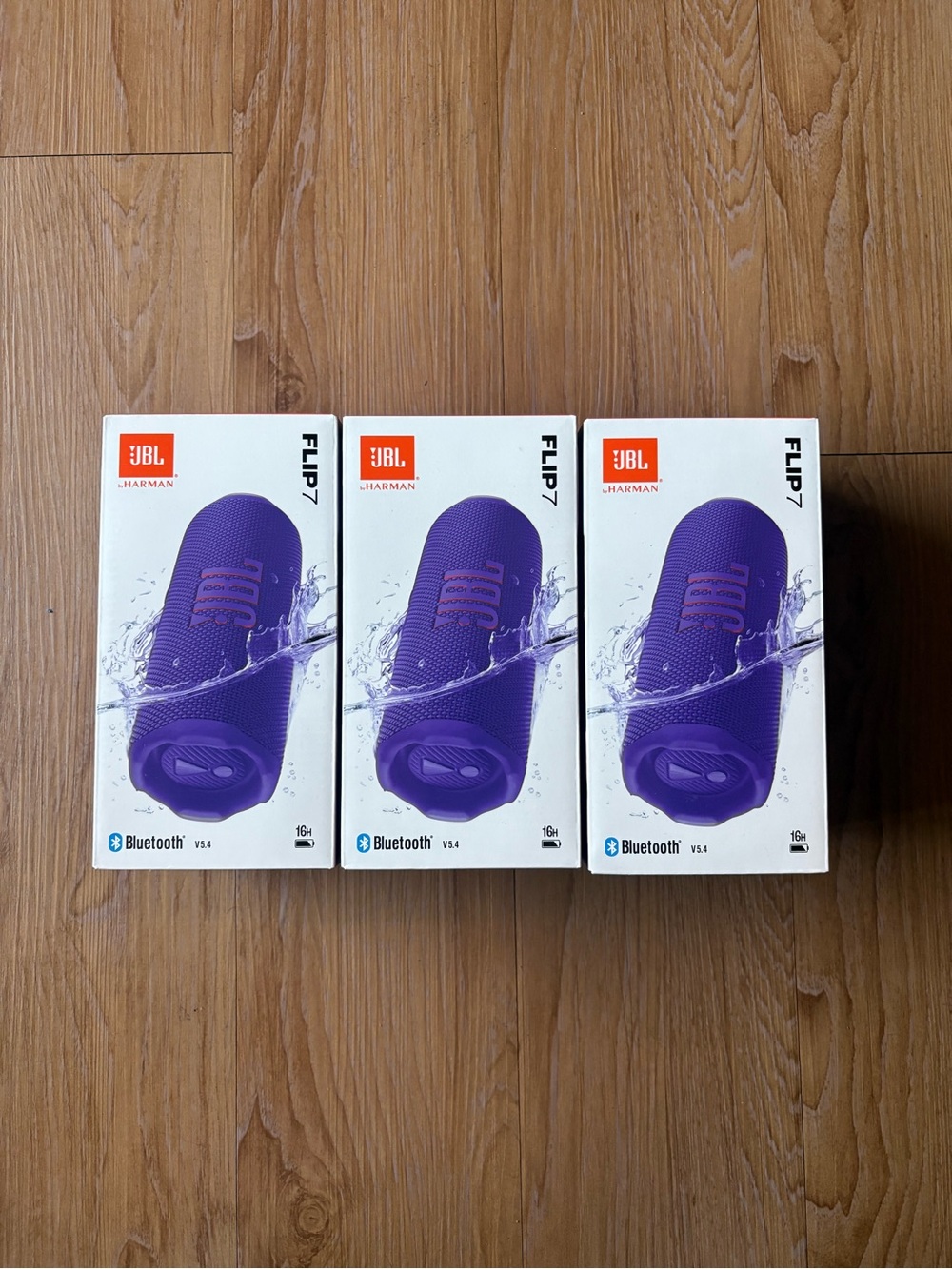 JBL Flip 7 Portable Bluetooth Speaker - Purple (Triple Pack)